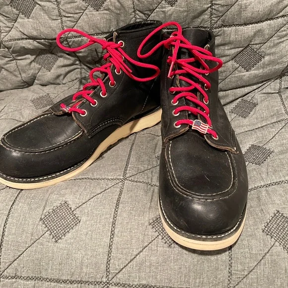 RED WING Boots Heritage Lace-Up Harness Leather Black Mens US 10.5 UK 9.5/44 USA